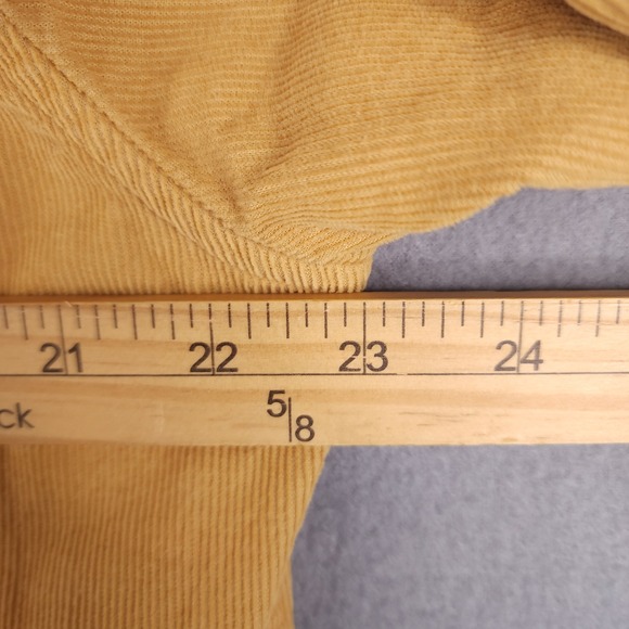 Criquet Corduroy Snap Front Shirt Mens Large Mustard Yellow Western Long Sleeve - Picture 10 of 13
